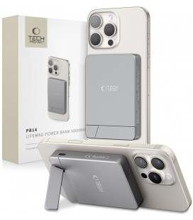 Pilka išorinė baterija 5000mAh "Tech-Protect PB14 Lifemag Magsafe Power Bank"