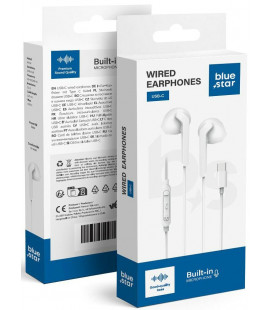 Baltos USB-C stereo ausinės su mikrofonu (DAC) "Blue Star PA-M15C-R"