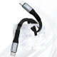 Juodas USB-C - USB-C PD 100W 5A 23cm laidas "Dudao L10C"