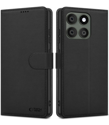 Juodas atverčiamas dėklas Motorola Edge 60 Pro telefonui "Tech-Protect Wallet"
