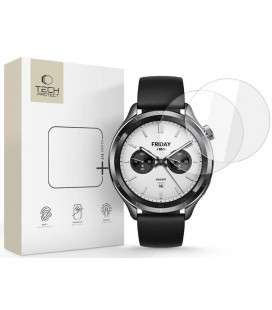 Apsauginis grūdintas stiklas Xiaomi Watch S4 (47mm) laikrodžiui "Tech-Protect Glass Fit+ 2-Pack"