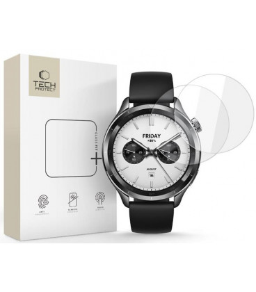 Apsauginis grūdintas stiklas Xiaomi Watch S4 laikrodžiui "Tech-Protect Glass Fit+ 2-Pack"