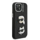 Juodas dėklas Apple iPhone 15 telefonui "Karl Lagerfeld Grained PU K&CH Heads Case"