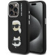 Juodas dėklas Apple iPhone 15 Pro Max telefonui "Karl Lagerfeld Grained PU K&CH Heads Case"