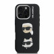 Juodas dėklas Apple iPhone 16 Pro Max telefonui "Karl Lagerfeld Grained PU K&CH Heads Case"