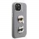 Pilkas dėklas Apple iPhone 15 telefonui "Karl Lagerfeld Grained PU K&CH Heads Case"