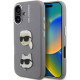 Pilkas dėklas Apple iPhone 16 telefonui "Karl Lagerfeld Grained PU K&CH Heads Case"