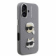 Pilkas dėklas Apple iPhone 16 telefonui "Karl Lagerfeld Grained PU K&CH Heads Case"