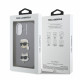 Pilkas dėklas Apple iPhone 16 telefonui "Karl Lagerfeld Grained PU K&CH Heads Case"