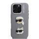 Pilkas dėklas Apple iPhone 16 Pro Max telefonui "Karl Lagerfeld Grained PU K&CH Heads Case"