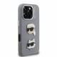 Pilkas dėklas Apple iPhone 16 Pro Max telefonui "Karl Lagerfeld Grained PU K&CH Heads Case"