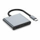 Pilkas adapteris - šakotuvas Type-C + USB2.0 + 2 x HDMI 4K 60HZ "Tech-Protect HB08 Hub 4in1"