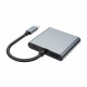 Pilkas adapteris - šakotuvas Type-C + USB2.0 + 2 x HDMI 4K 60HZ "Tech-Protect HB08 Hub 4in1"