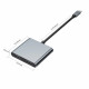 Pilkas adapteris - šakotuvas Type-C + USB2.0 + 2 x HDMI 4K 60HZ "Tech-Protect HB08 Hub 4in1"
