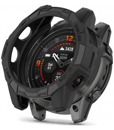 Juodas dėklas Garmin Fenix 7X / 7X Pro laikrodžiui "Tech-Protect Defense Air"