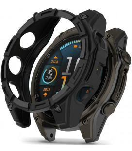 Juodas dėklas Garmin Fenix 8 (51 mm) laikrodžiui "Tech-Protect Defense Air"