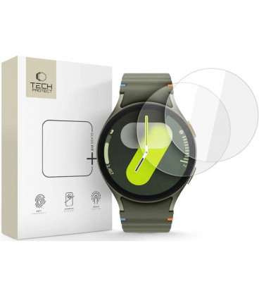Apsauginis grūdintas stiklas Samsung Galaxy Watch 4 / 5 / 6 / 7 (44 mm) laikrodžiui "Tech-Protect Glass Fit+ 2-Pack"