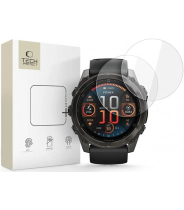 Apsauginis grūdintas stiklas Garmin Fenix 8 (51 mm) laikrodžiui "Tech-Protect Glass Fit+ 2-Pack"