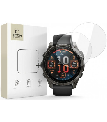 Apsauginis grūdintas stiklas Garmin Fenix 8 / 8 Pro Amoled (47 mm) laikrodžiui "Tech-Protect Glass Fit+ 2-Pack"