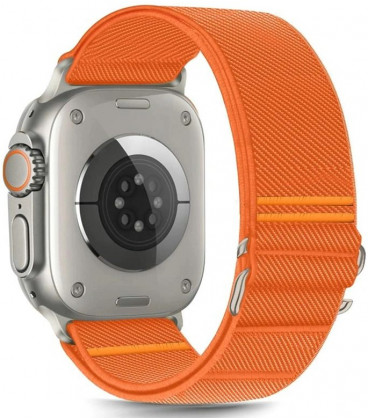Oranžinė apyrankė Apple Watch 6 / 7 / 8 / 9 / 10 / SE / Ultra 1 / 2 ( 44 / 45 / 46 / 49 mm) "Tech-Protect Nylon Slip"