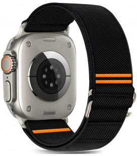Juoda apyrankė Apple Watch 6 / 7 / 8 / 9 / 10 / SE / Ultra 1 / 2 ( 44 / 45 / 46 / 49 mm) "Teh-Protect Nylon Slip"