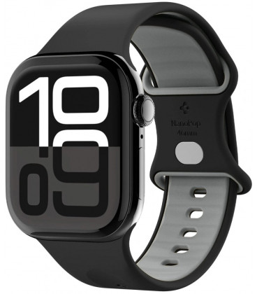 Juoda apyrankė Apple Watch 6 / 7 / 8 / 9 / 10 / SE / Ultra 1 / 2 (44 / 45 / 46 / 49 mm) laikrodžiui "Spigen Nano Pop"