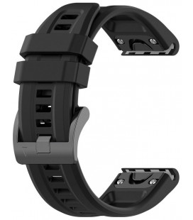 Juoda apyrankė Garmin Fenix 3 / 3HR / 5X / 6X / 6X Pro / 7X / 7X Pro laikrodžiams "Silicone Strap"