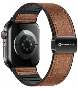 Ruda odinė apyrankė Apple Watch (44 / 45 / 46 / 49 mm) laikrodžiams "Forcell F-Design FA21"