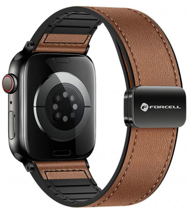 Ruda odinė apyrankė Apple Watch (44 / 45 / 46 / 49 mm) laikrodžiams "Forcell F-Design FA21"