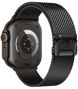 Juoda apyrankė Apple Watch (44 / 45 / 46 / 49 mm) laikrodžiams "Forcell F-Design FA11"
