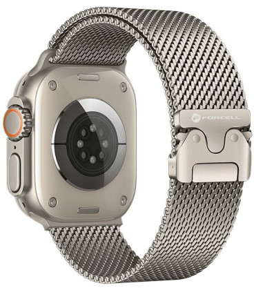 Sidabrinės splavos apyrankė Apple Watch (44 / 45 / 46 / 49 mm) laikrodžiams "Forcell F-Design FA11"