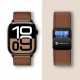 Juoda odinė apyrankė Apple Watch (44 / 45 / 46 / 49 mm) laikrodžiams "Forcell F-Design FA21"