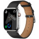 Juoda odinė apyrankė Apple Watch (44 / 45 / 46 / 49 mm) laikrodžiams "Forcell F-Design FA20"