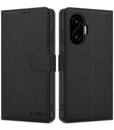 Juodas atverčiamas dėklas Xiaomi Poco F7 5G telefonui "Tech-Protect Wallet"
