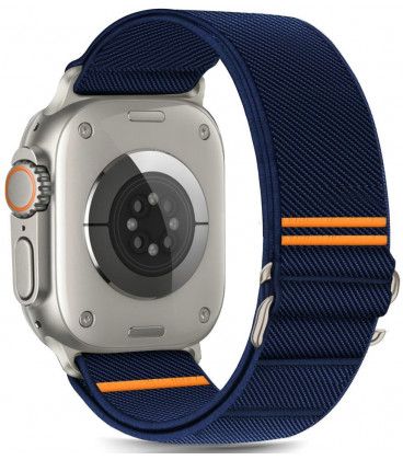 Mėlyna apyrankė Apple Watch 6 / 7 / 8 / 9 / 10 / SE / Ultra 1 / 2 ( 44 / 45 / 46 / 49 mm) "Tech-Protect Nylon Slip"