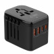 Juodas kelioninis adapteris EU / UK / US / AU "Tech-Protect TA200"