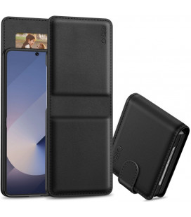 Juodas atverčiamas dėklas Samsung Galaxy Z Flip 7 telefonui "Tech-Protect Wallet"
