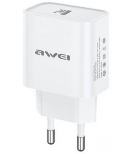 Baltas 20W 1xUSB-C pakrovėjas "Awei PD61-EU"