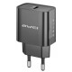 Juodas 20W 1xUSB-C pakrovėjas "Awei PD61-EU"