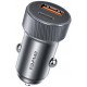 Juodas 1xUSB-A + 1xUSB-C 33W automobilinis pakrovėjas "Awei C-857"