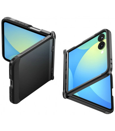 Juodas dėklas Samsung Galaxy Z Flip 7 telefonui "Spigen Slim Armor Pro MAG Magsafe"