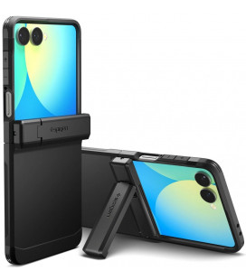 Juodas dėklas Samsung Galaxy Z Flip 7 telefonui "Spigen Tough Armor Pro MAG Magsafe"