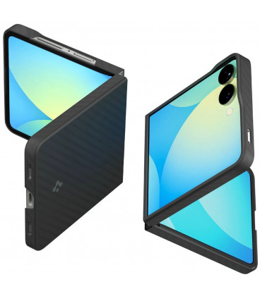 Juodas (Aramid) dėklas Samsung Galaxy Z Flip 7 telefonui "Spigen Airskin"