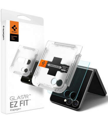 Apsauginis grūdintas stiklas Samsung Galaxy Z Flip 7 / 8 telefonui "Spigen Glas.TR EZ Fit HD"