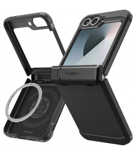 Juodas dėklas Samsung Galaxy Z Flip 6 / 7 FE telefonui "Spigen Tough Armor Pro MAG Magsafe"