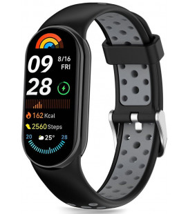 Juoda / pilka apyrankė Xiaomi Smart Band 8 / 9 / 10 / 11 / NFC laikrodžiui "Tech-Protect Iconband Air"