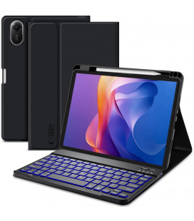 Juodas atverčiamas dėklas + klaviatūra Xiaomi Redmi Pad 2 11.0 planšetei "Tech-Protect SC + Keyboard"