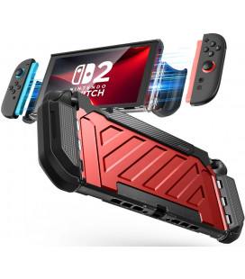 Raudonas dėklas Nintendo Switch 2 žaidimų kompiuteriui "Supcase UB Pro"