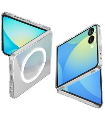 Skaidrus (Baltas) dėklas Samsung Galaxy Z Flip 7 telefonui "Spigen Airskin MAG Magsafe"