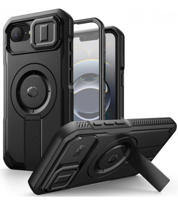 Juodas dėklas Apple iPhone 16E / 17E telefonui "Tech-Protect Kevlar Magsafe"